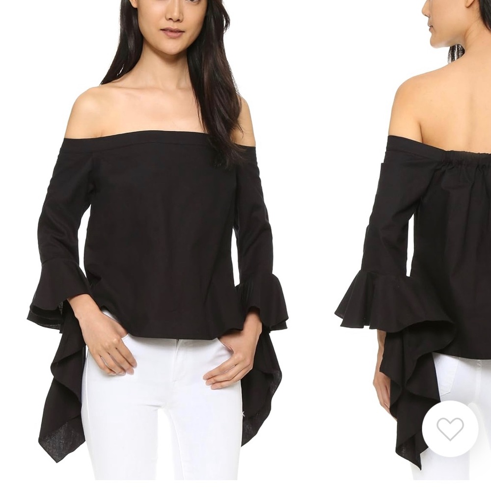 MLM off shoulder black essential top